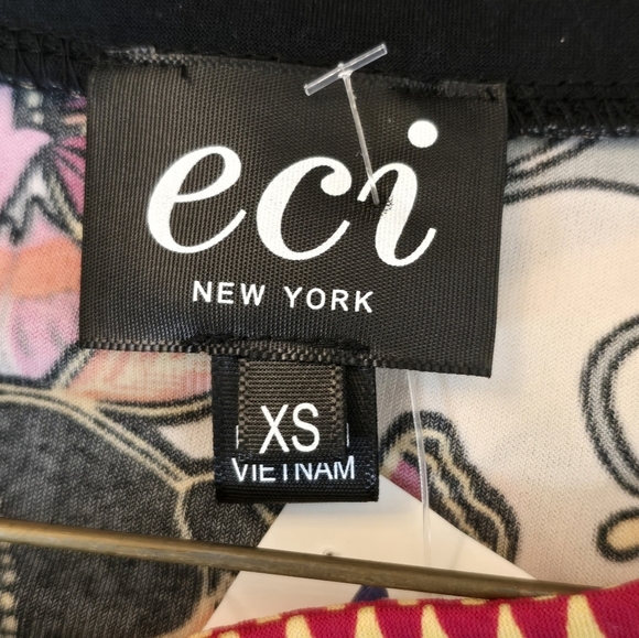 ECI New York Women Paisley Sheath Dress Bell Sleeves Multicolor XS - Picture 7 of 11